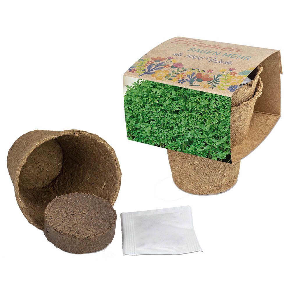 Anzucht-Set mit Samen, Gartenkresse