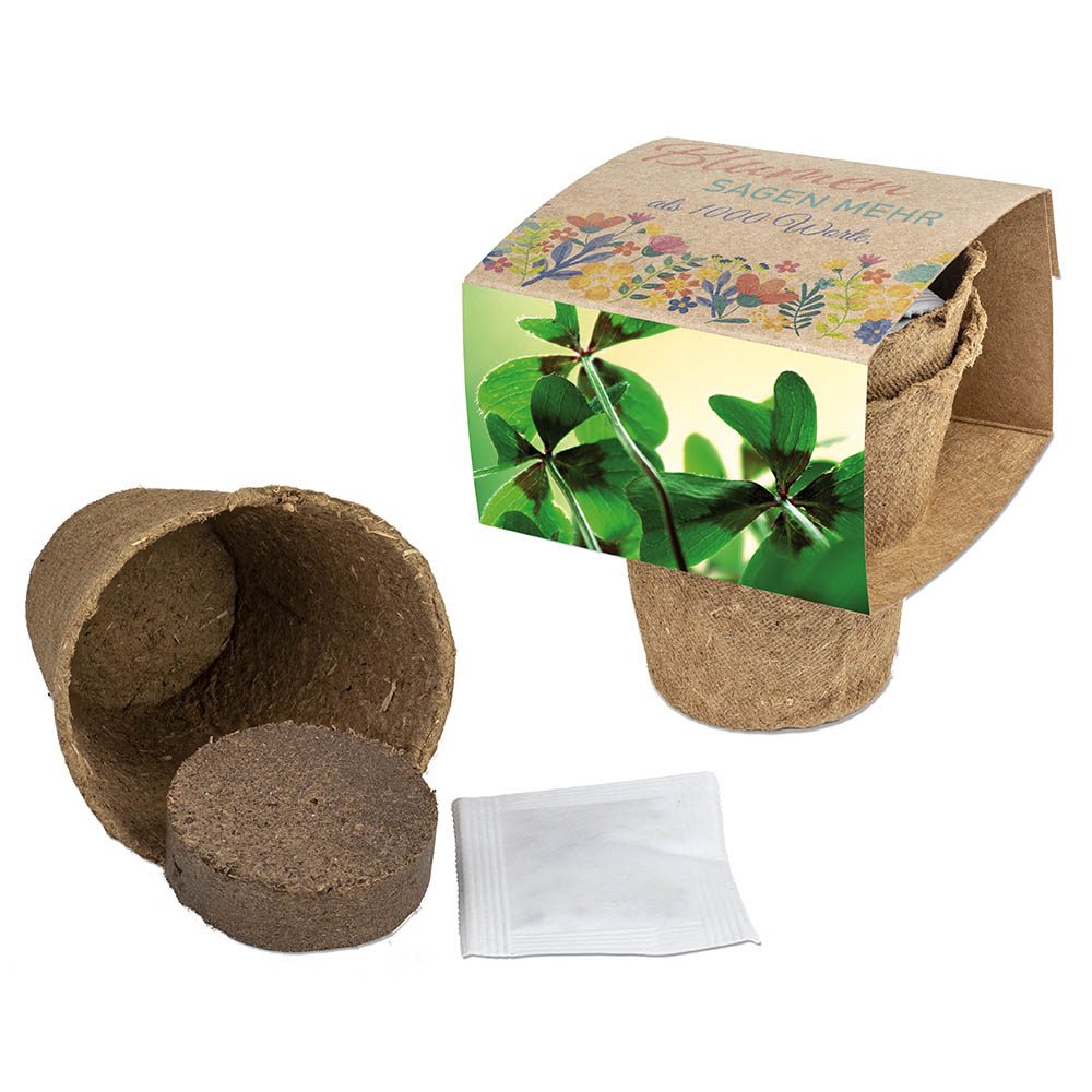 Anzucht-Set mit Samen, Glücksklee-Zwiebel (* Je nach Verfügbarkeit der Glücksklee-Zwiebeln)