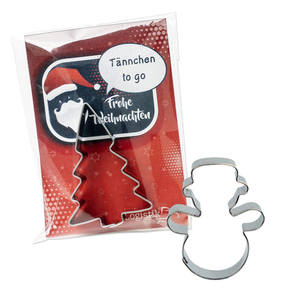 Backförmchen in der Werbetüte, Schneemann