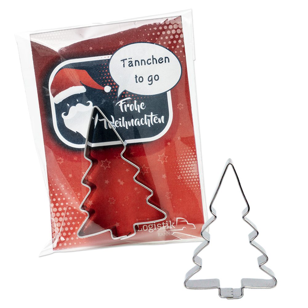 Backförmchen in der Werbetüte, Weihnachtsbaum