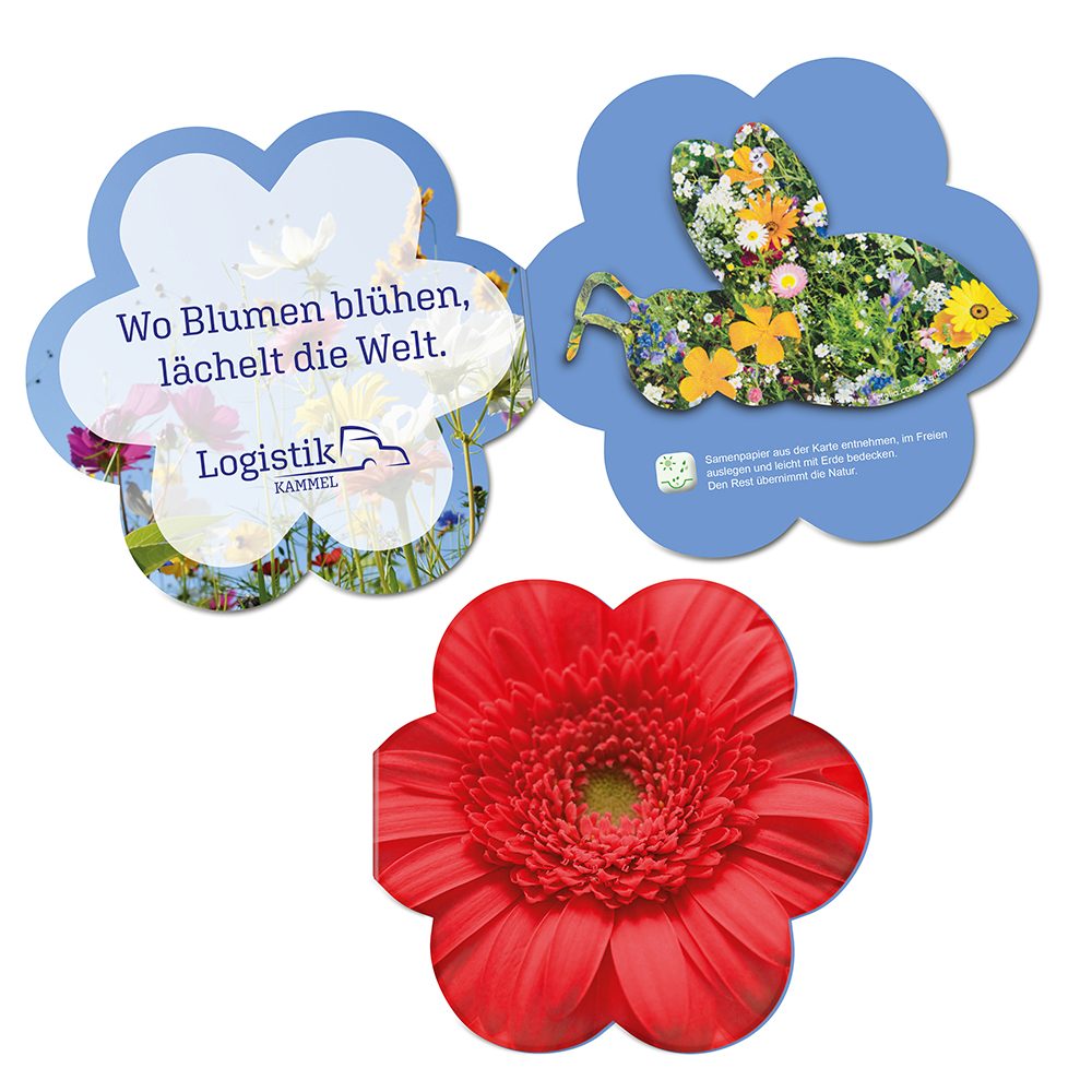 Samenpapier in Klappkärtchen Blume, emotion factory