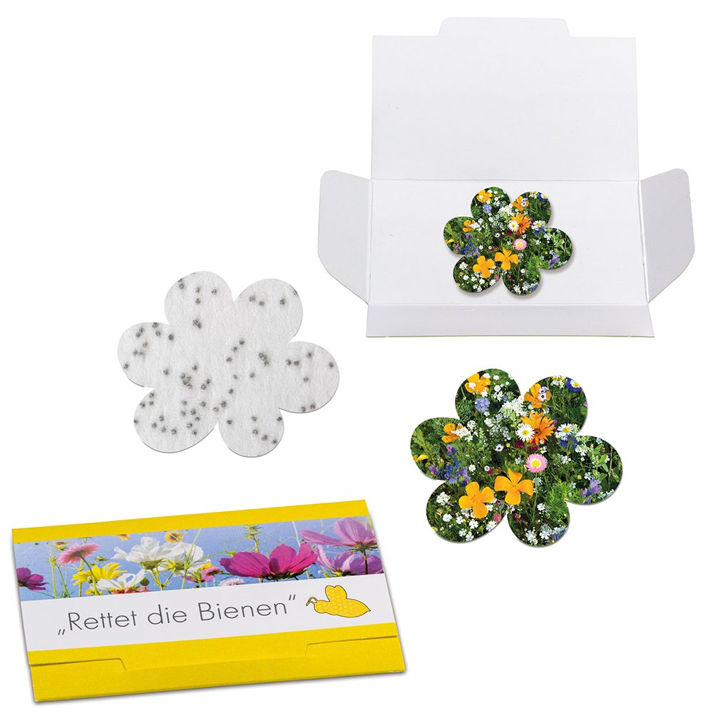 Samenpapier in Klappkärtchen, Blümchen