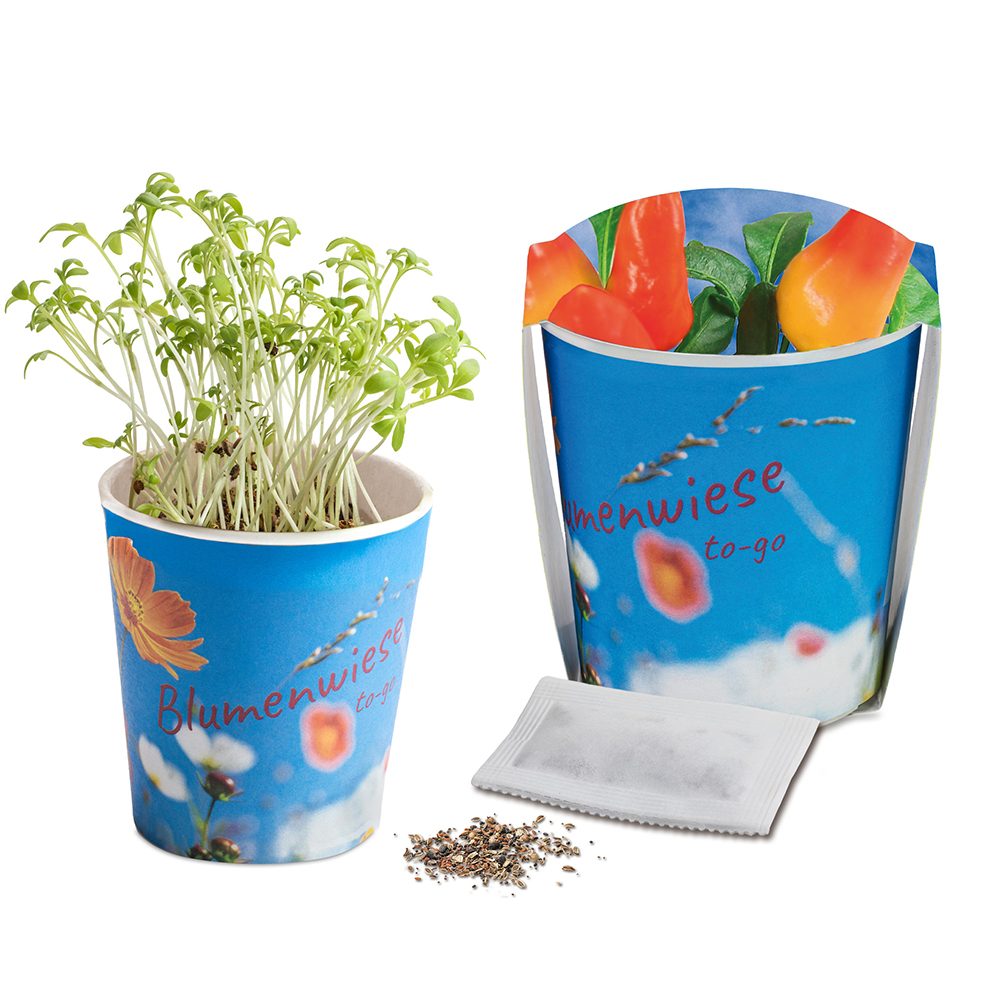 Blumenwiese To-Go, Gewürzpaprika - Druck individuell 4/0-c (ab 2.500 Stk.)