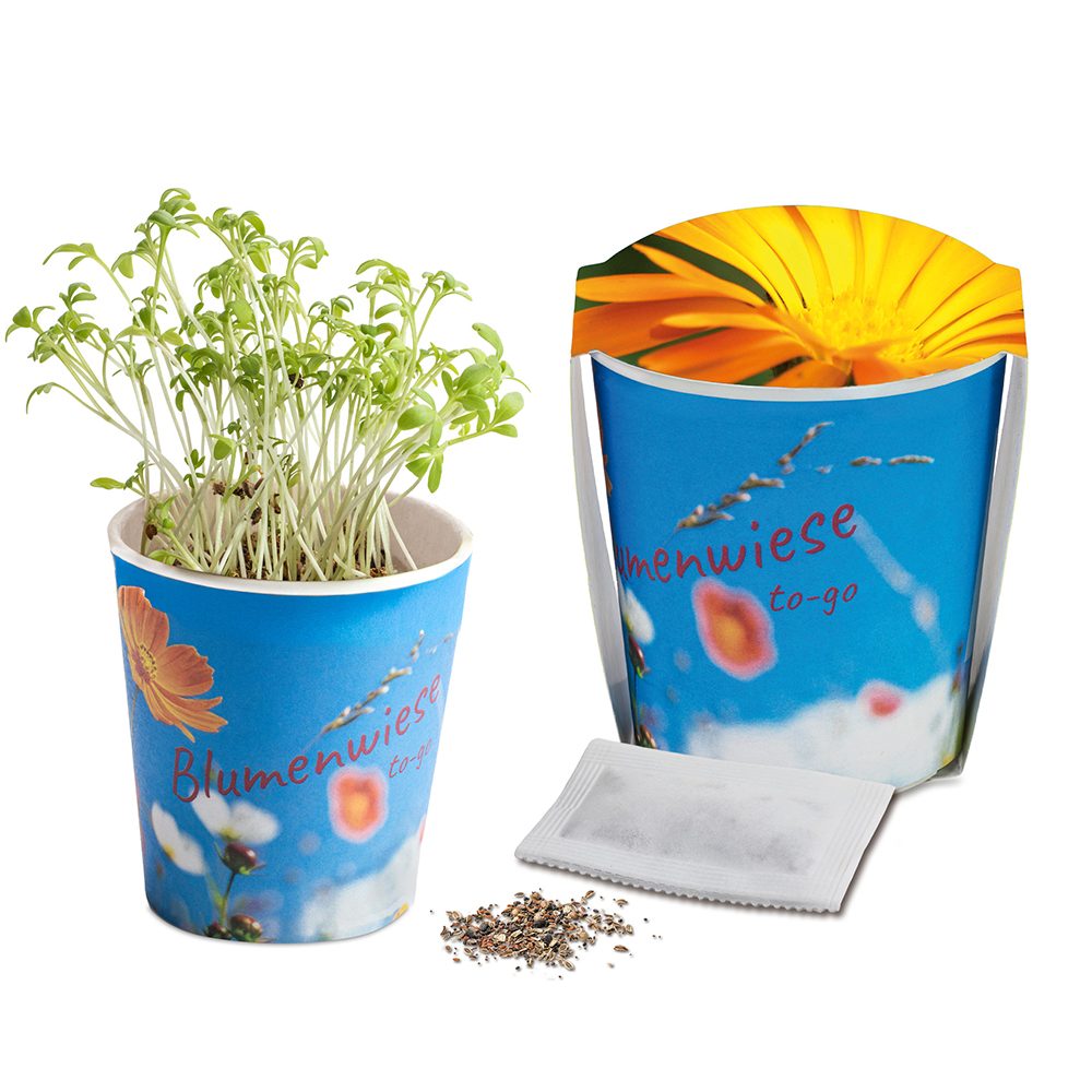 Blumenwiese To-Go, Ringelblume - Druck individuell 4/0-c (ab 2.500 Stk.)