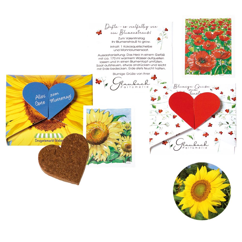Ein Herz für…Samenkarte, Sonnenblume