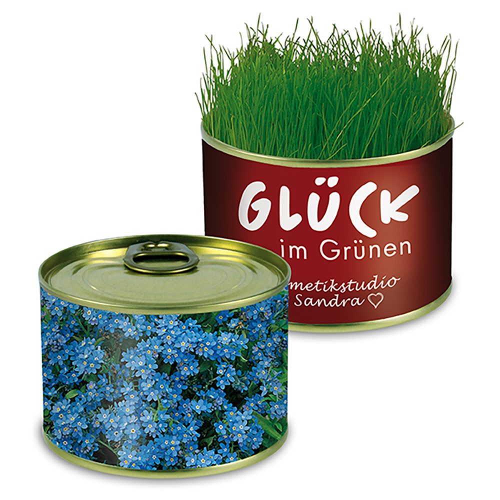 Natur-Konserve mit Samen, Vergissmeinnicht