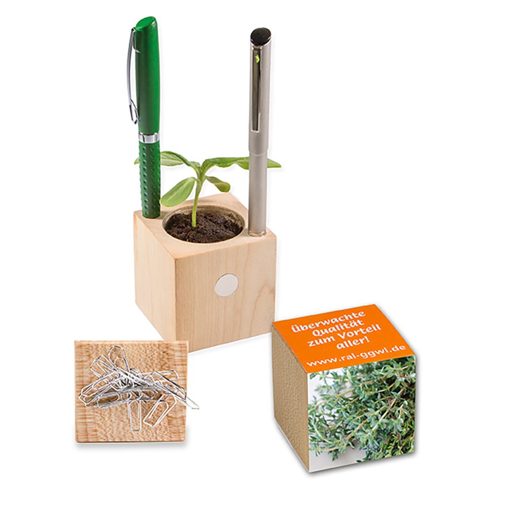 Pflanz-Holz Büro mit Samen, Thymian