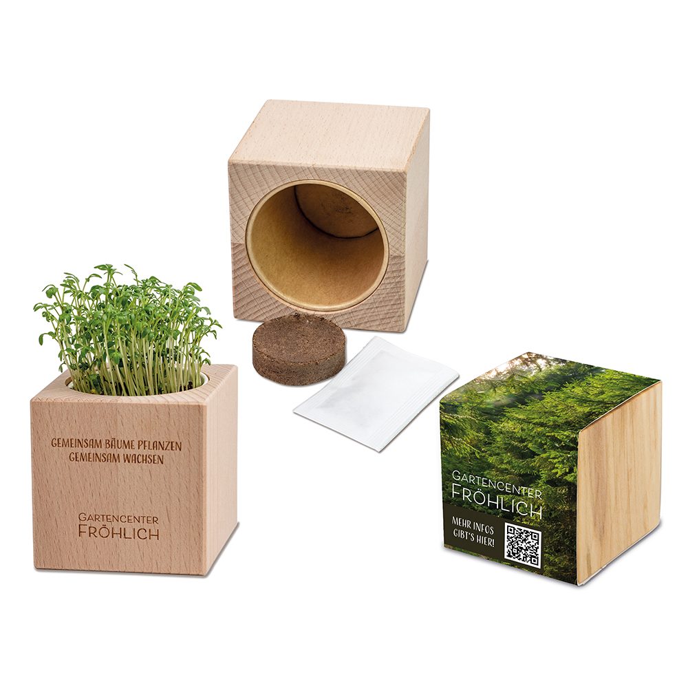 Pflanz-Holz Grande mit Samen, emotion factory