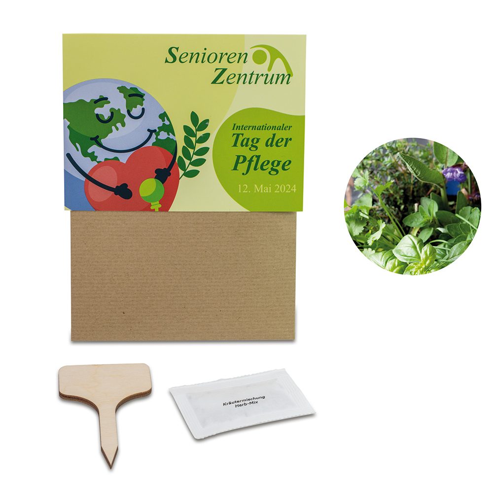 Pflanz-Set, 2er-Set - Kräutermischung / Sommerblumenmischung