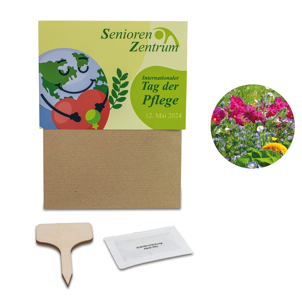 Pflanz-Set, 2er-Set - Sommerblumenmischung / Sonnenblume