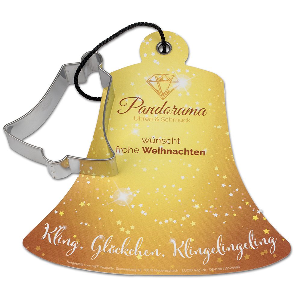 Backförmchen mit Rezeptblock Glocke, Glocke