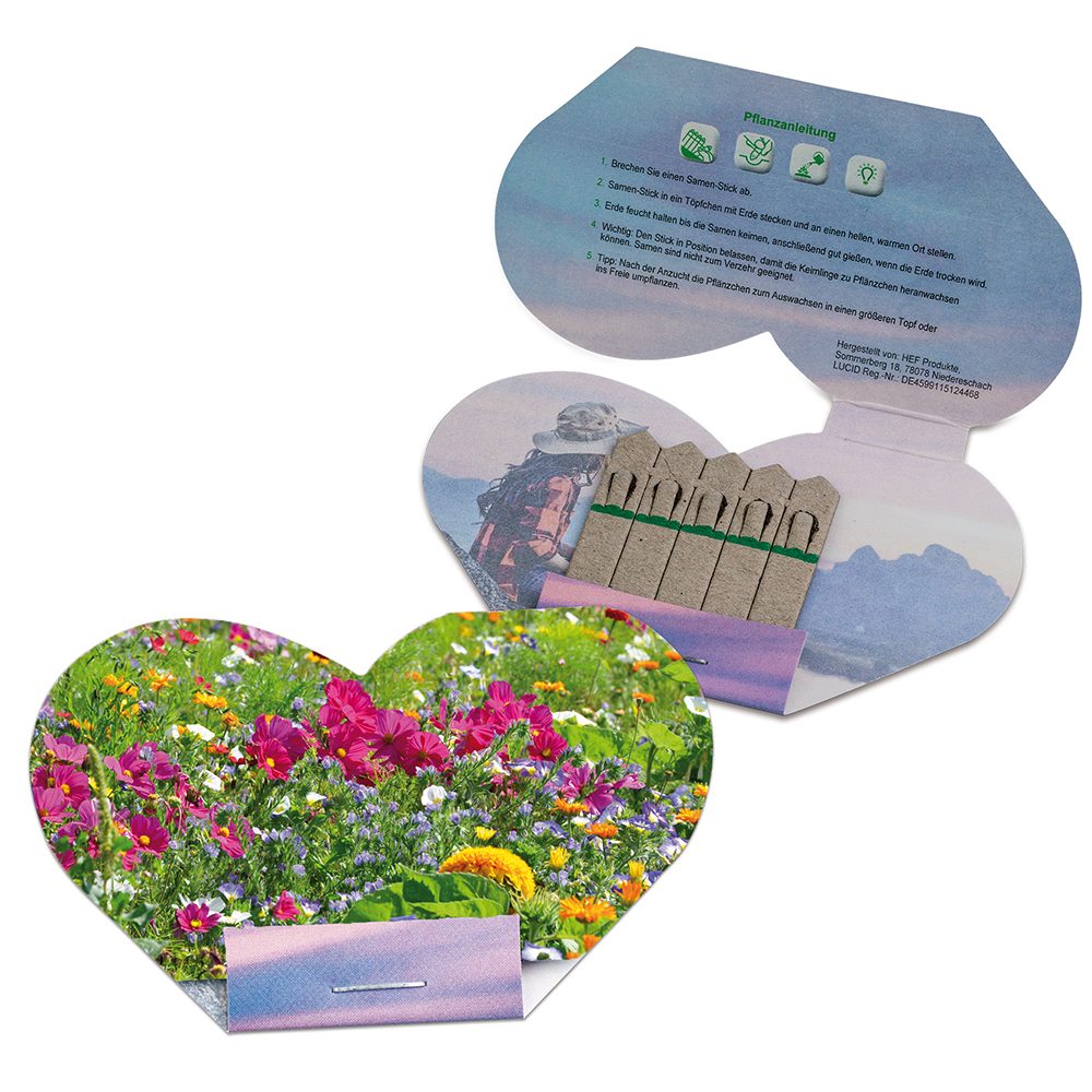 Samen-Stick - Herz, Wildblumenmischung