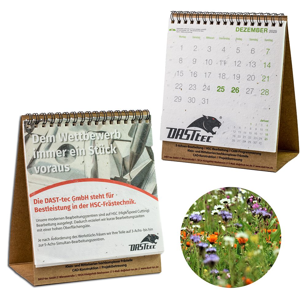 Samenpapier-Tischkalender, Wildblumenmischung