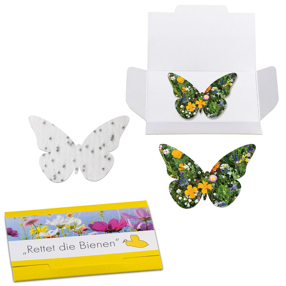 Samenpapier in Klappkärtchen, Schmetterling