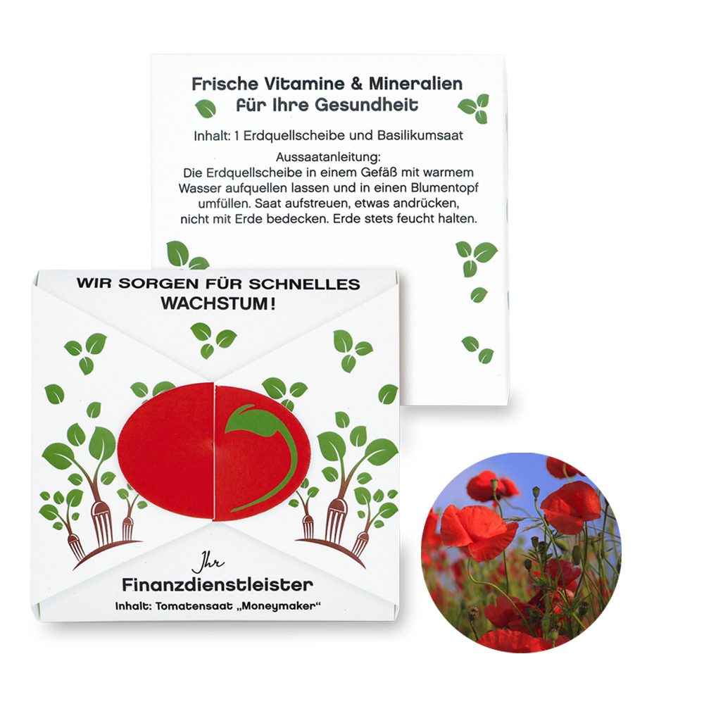 Verschluss - Samenkarte Oval, Mohn
