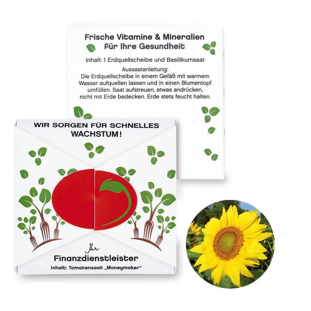 Verschluss - Samenkarte Oval, Sonnenblume