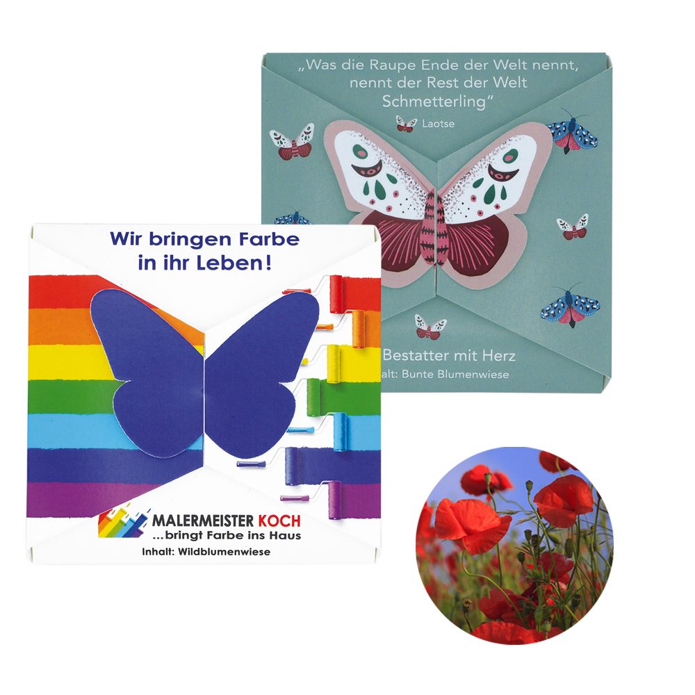 Verschluss - Samenkarte Schmetterling, Mohn