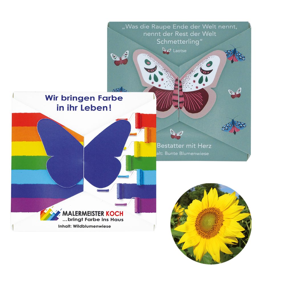 Verschluss - Samenkarte Schmetterling, Sonnenblume