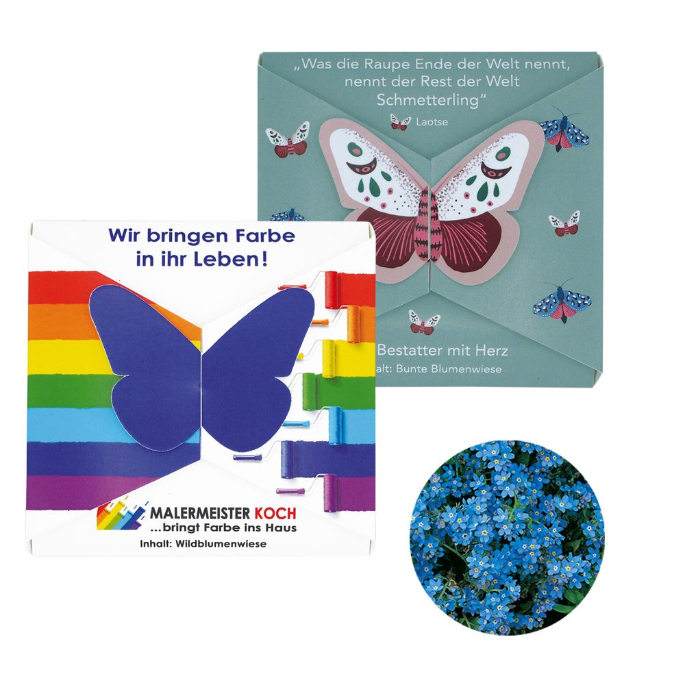 Verschluss - Samenkarte Schmetterling, Vergissmeinnicht