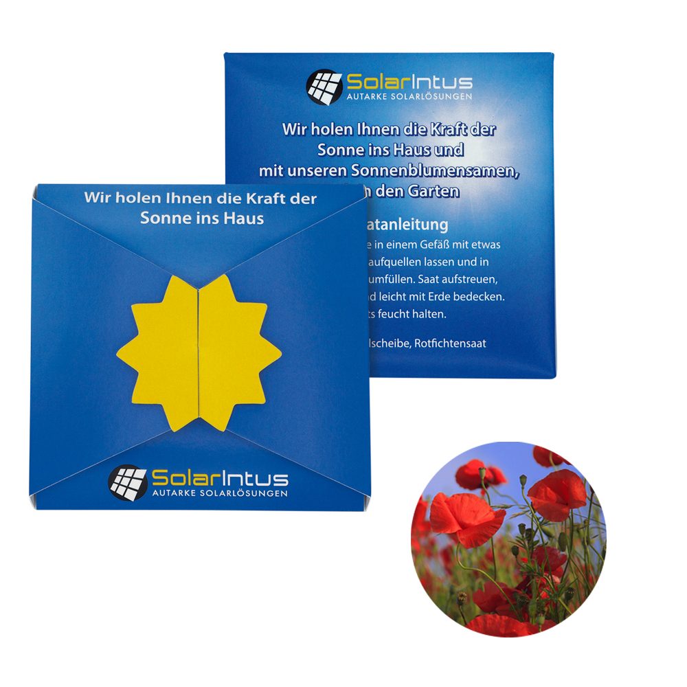 Verschluss - Samenkarte Sonne, Mohn