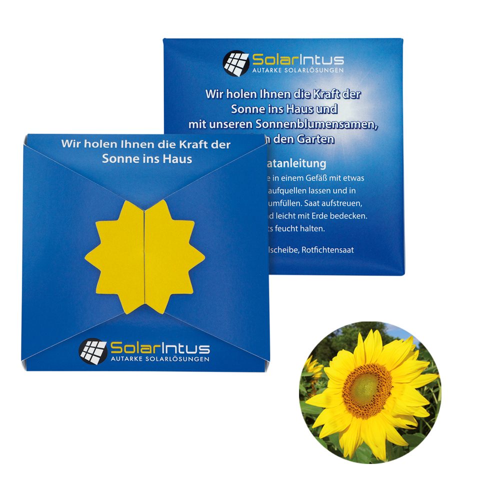 Verschluss - Samenkarte Sonne, Sonnenblume