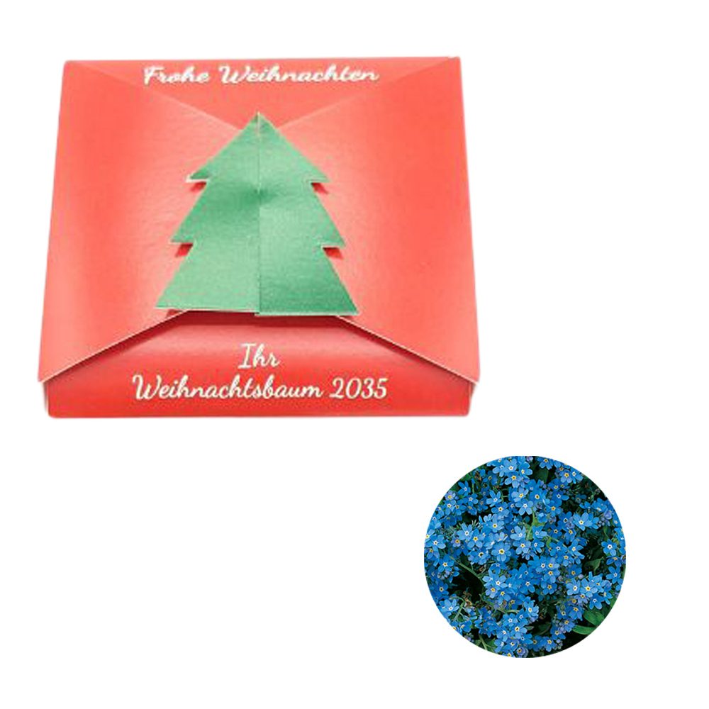 Verschluss - Samenkarte Tannenbaum, Vergissmeinnicht