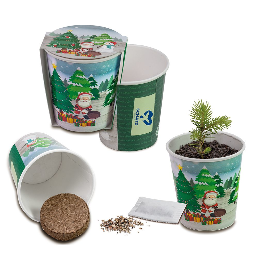 Weihnachtsbaum To-Go, neutral mit 1-c Logoeindruck