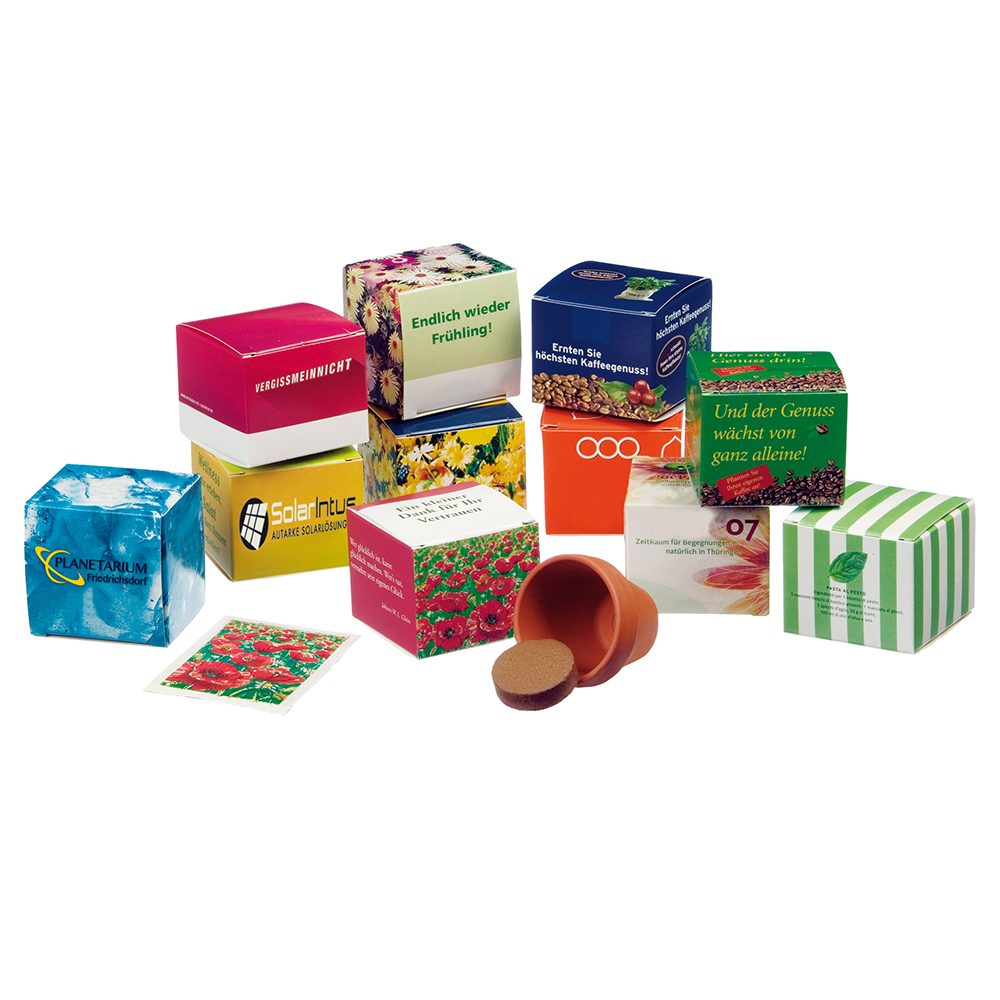 Werbepower-Samenwürfel (Graspapier), emotion factory