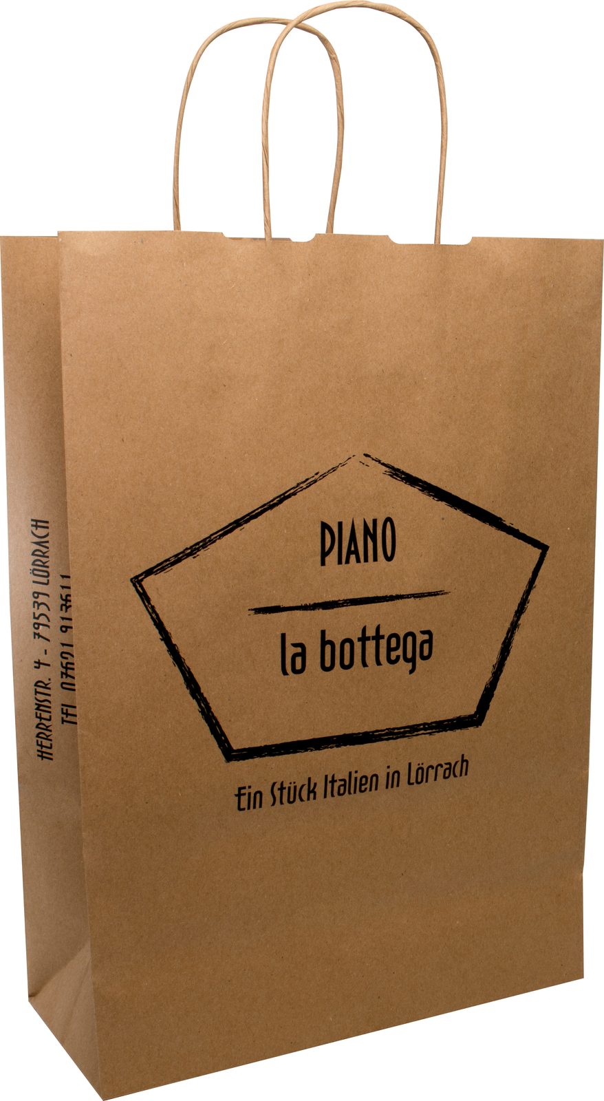 Tragetasche BASIC mit gedrehten Papierkordeln, 25 x 11 x 36 cm