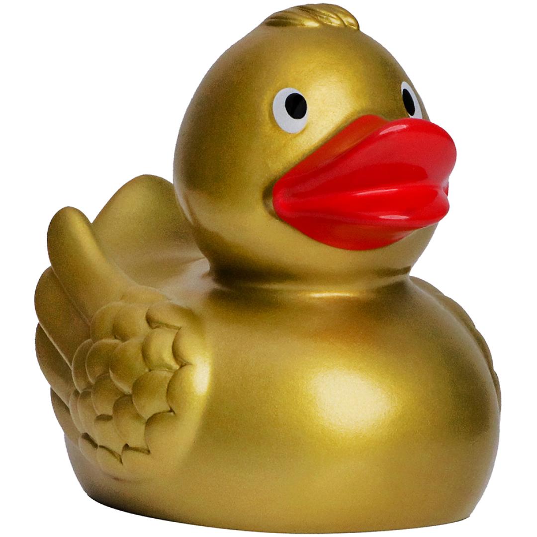 Quietsche-Ente, gold · 7,5 cm