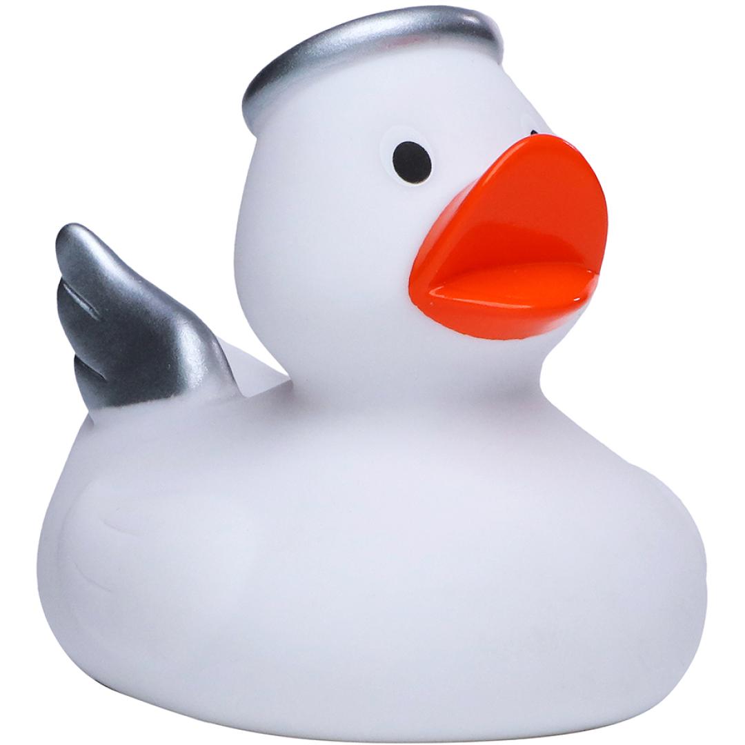 Quietsche-Ente Engel, weiß · 8,0 cm