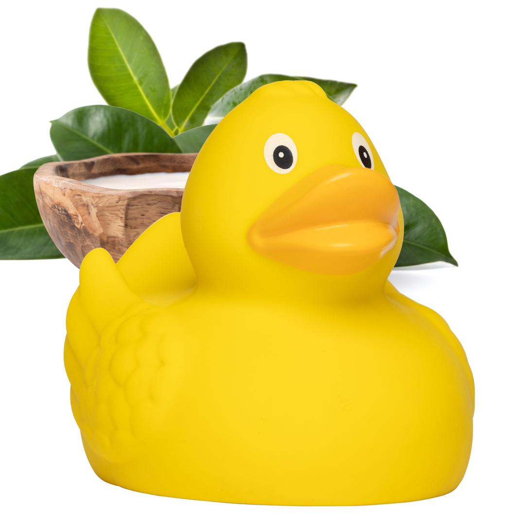 Naturkautschuk-Ente, klassik, gelb/orange · 7,5 cm
