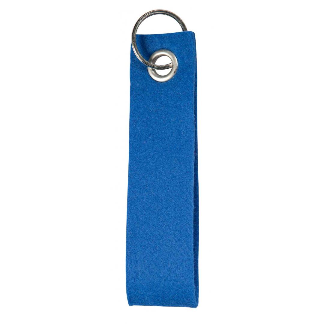 Polyesterfilz Schlüsselanhänger Schlaufe Rechteck, blau · L
