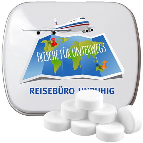 Pfefferminz Drops zuckerfrei, ca. 20g, Mintdose weiß, myfitmix