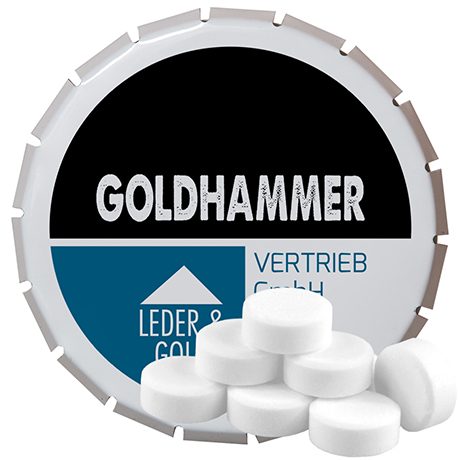 Pfefferminz Drops zuckerfrei, ca. 20g, Klick-Klack Dose weiß, myfitmix