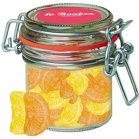 Zitrone und Orangen Bonbons, ca. 60g, Bonbonglas Mini, myfitmix