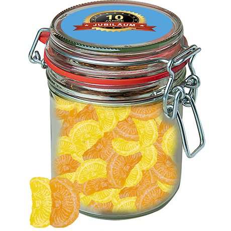 Zitrone und Orangen Bonbons, ca. 200g, Bonbonglas Maxi, myfitmix