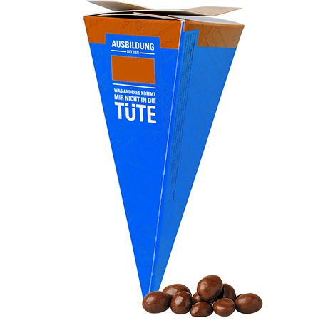 Schoko-Erdnüsse, ca. 30g, Präsent-Pyramide, myfitmix