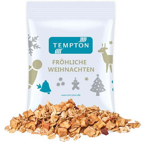 Crunchy Weihnachtsmüsli Apfel-Zimt, ca. 60g, Maxi-Tüte, myfitmix
