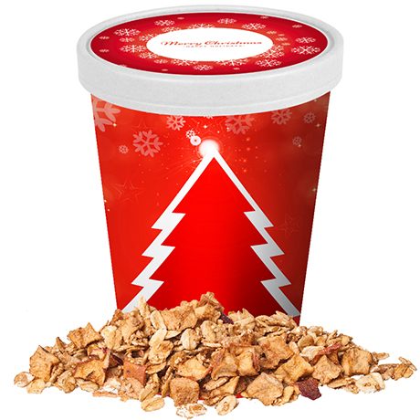 Crunchy Weihnachtsmüsli Apfel-Zimt, ca. 60g, Snackbecher Maxi, myfitmix
