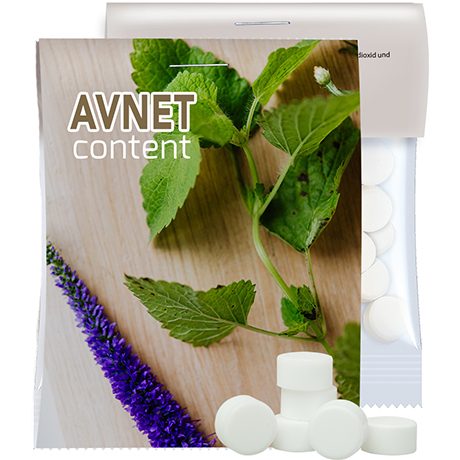 Pfefferminz Drops, ca. 15g, Express Midi-Tüte mit Werbereiter, myfitmix