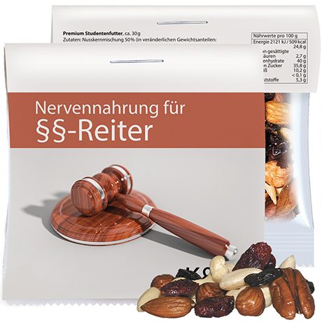 Premium Studentenfutter, ca. 30g, Express Maxi-Tüte mit Werbereiter, myfitmix