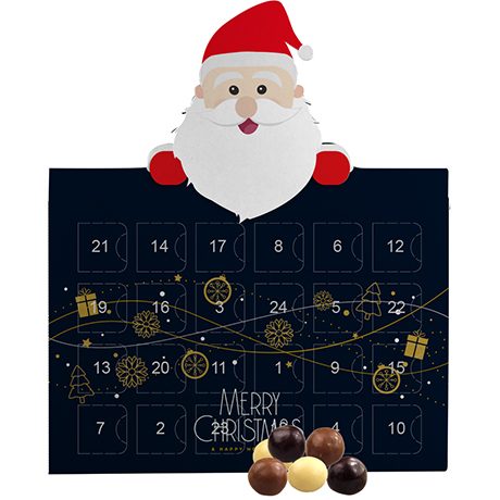 Knusperkugeln-Mix, ca. 50g, Adventskalender Mini Weihnachtsmann, myfitmix