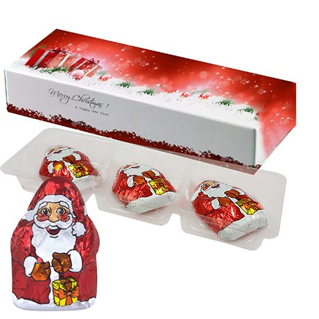 Mini Schoko-Weihnachtsmänner, ca. 20g, Faltschachtel, myfitmix