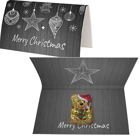 Schoko-Weihnachtsbärchen, ca. 7g, Werbekarte A6 gefaltet, myfitmix