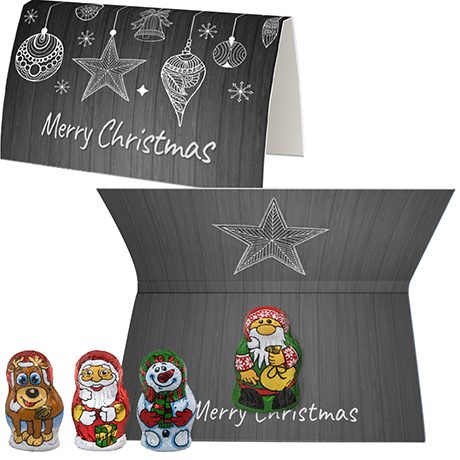 Schoko-Weihnachts Mix, ca. 7g, Werbekarte A6 gefaltet, myfitmix