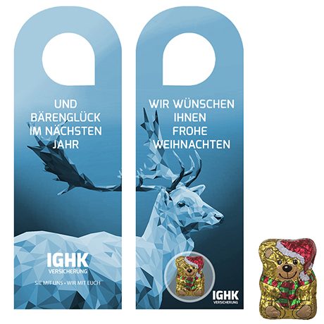 Schoko-Weihnachtsbärchen, ca. 7g, Türhänger, myfitmix