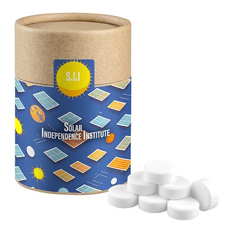 Pfefferminz Drops zuckerfrei, ca. 80g, Kraftpapierdose Midi, myfitmix