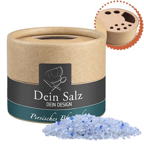 Persisches blaues Saphirsalz, ca. 55g, Kraftpapierstreuer Mini, myfitmix