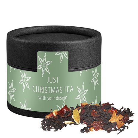 Weihnachts Schwarztee, ca. 25g, Kraftpapierdose Mini schwarz, myfitmix